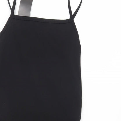 Nasty Gal Womens Black Polyester Mini Size 8 Square Neck Pullover