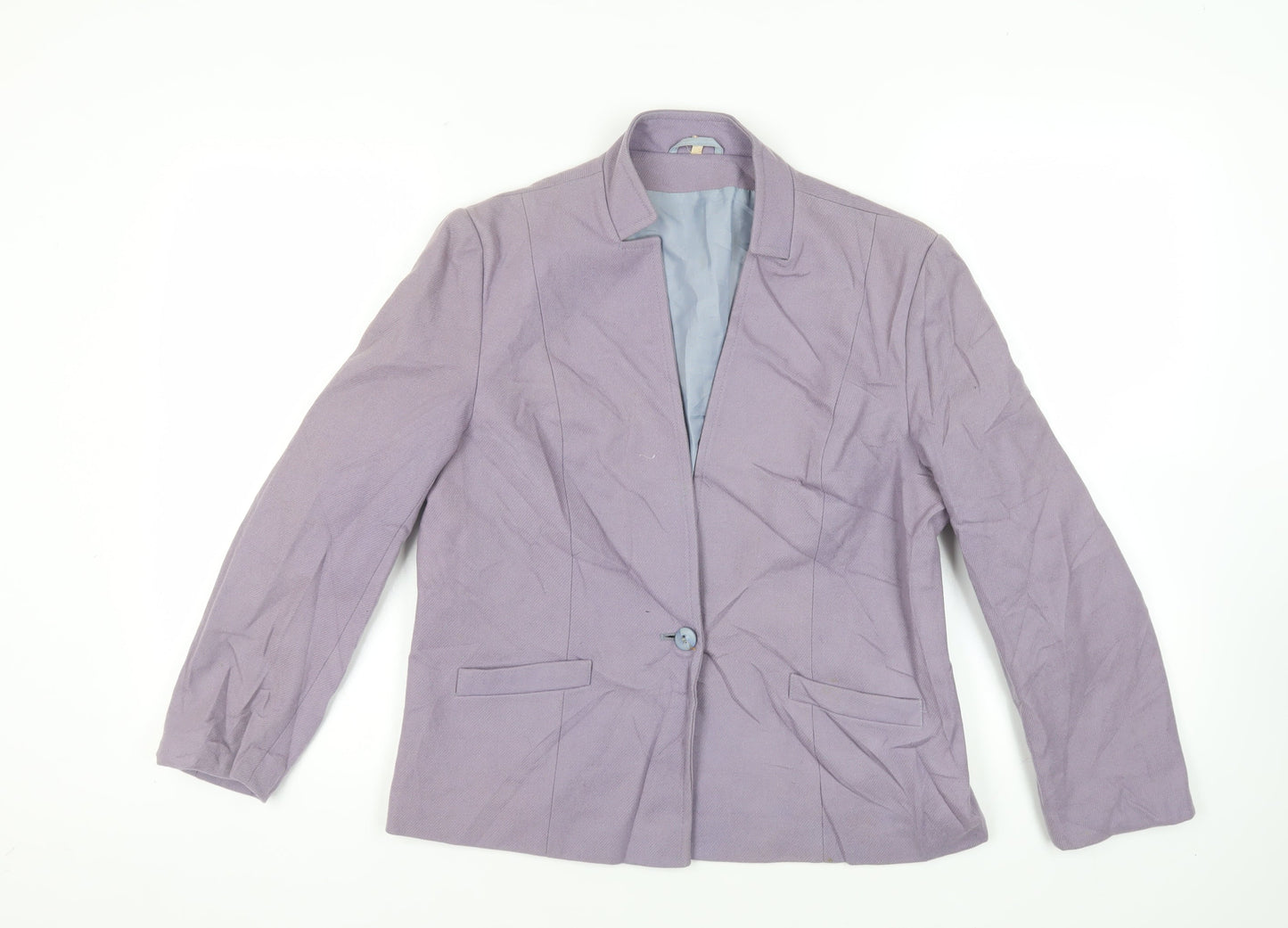 Maurice Henri Womens Purple Jacket Blazer Size 16 Button - Vintage