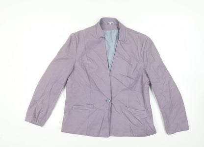 Maurice Henri Womens Purple Jacket Blazer Size 16 Button - Vintage