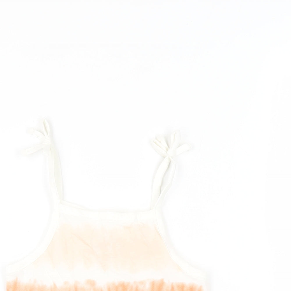 Marks and Spencer Girls Multicoloured Striped Cotton Camisole Tank Size 3-4 Years Square Neck Pullover