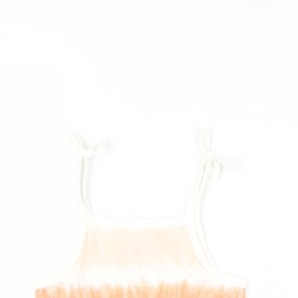 Marks and Spencer Girls Multicoloured Striped Cotton Camisole Tank Size 3-4 Years Square Neck Pullover