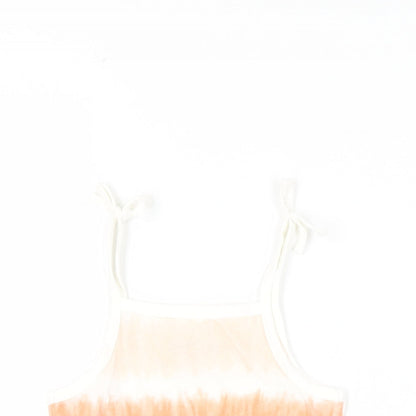 Marks and Spencer Girls Multicoloured Striped Cotton Camisole Tank Size 3-4 Years Square Neck Pullover