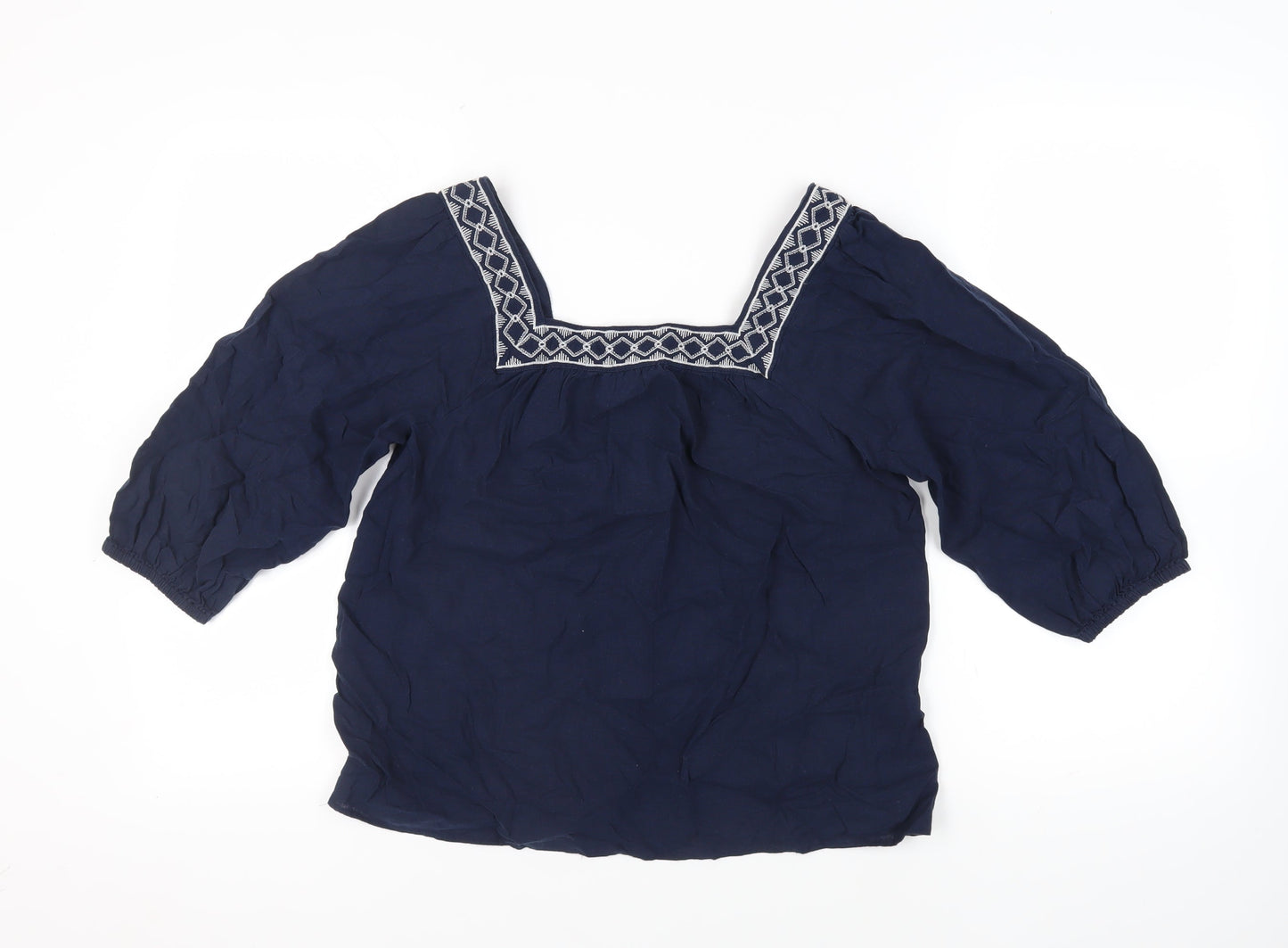 Womens UK Size 10 Marks and Spencer Blue Basic Blouse