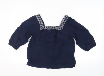 Womens UK Size 10 Marks and Spencer Blue Basic Blouse