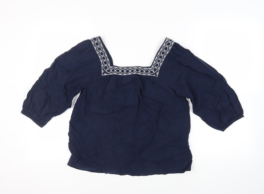 Womens UK Size 10 Marks and Spencer Blue Basic Blouse