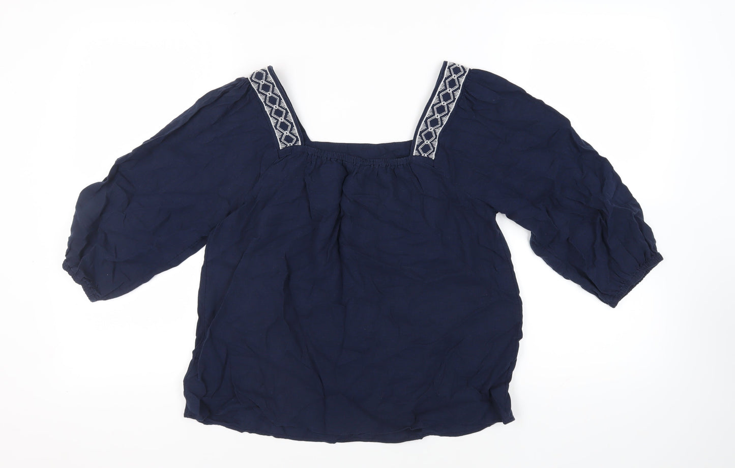 Womens UK Size 10 Marks and Spencer Blue Basic Blouse