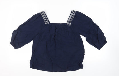 Womens UK Size 10 Marks and Spencer Blue Basic Blouse