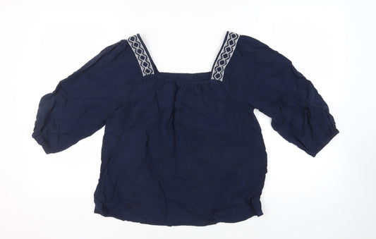 Womens UK Size 10 Marks and Spencer Blue Basic Blouse