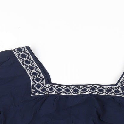 Womens UK Size 10 Marks and Spencer Blue Basic Blouse