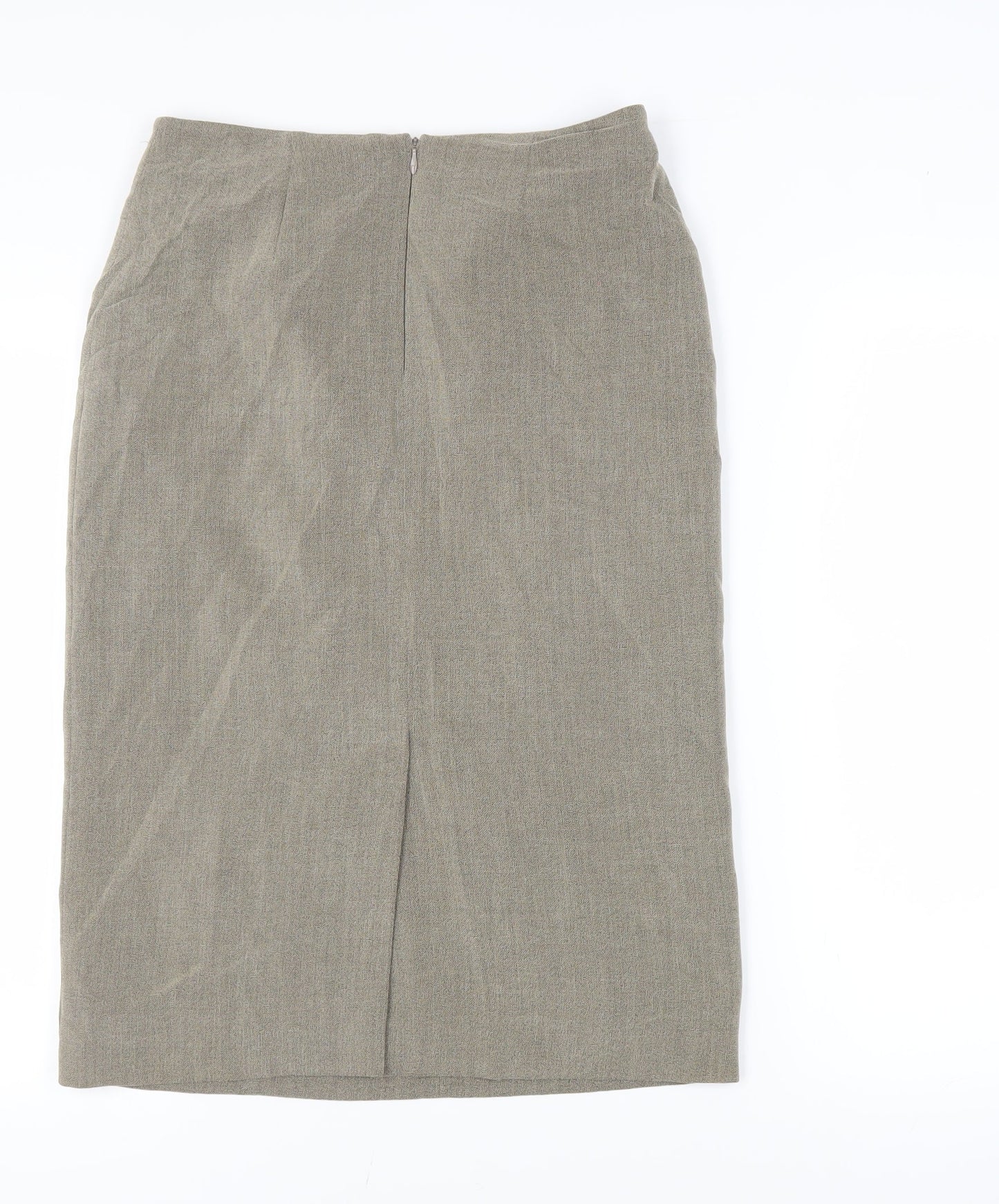 Autonomy Womens Green Cupro Straight & Pencil Skirt Size 10 Zip - Lined