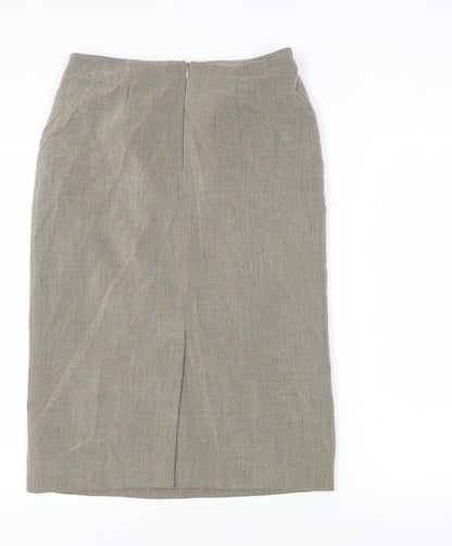 Autonomy Womens Green Cupro Straight & Pencil Skirt Size 10 Zip - Lined