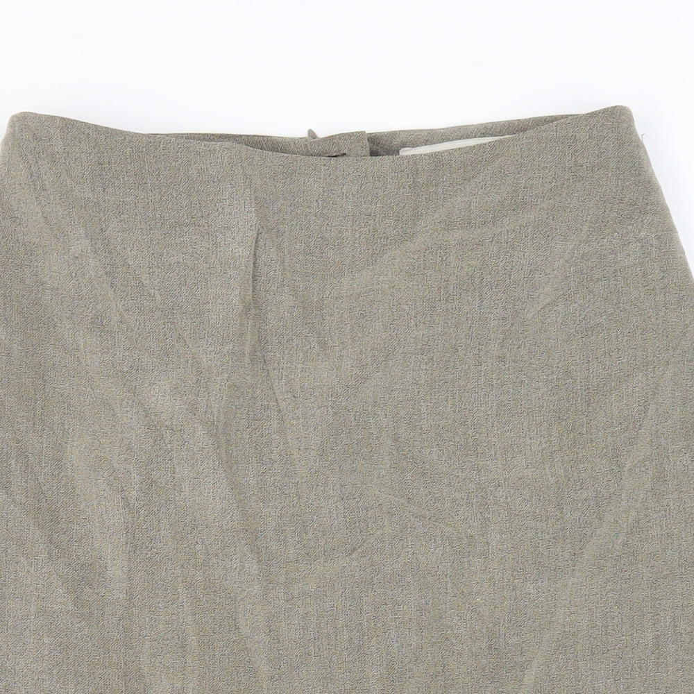 Autonomy Womens Green Cupro Straight & Pencil Skirt Size 10 Zip - Lined