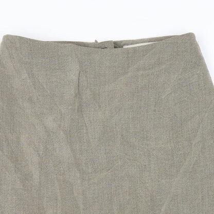 Autonomy Womens Green Cupro Straight & Pencil Skirt Size 10 Zip - Lined