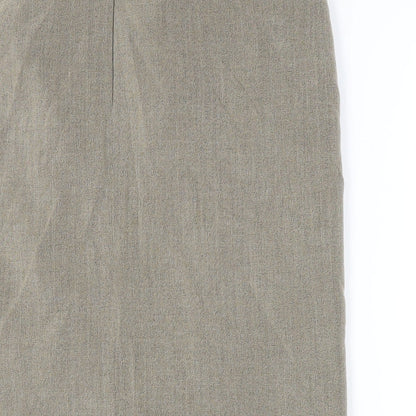 Autonomy Womens Green Cupro Straight & Pencil Skirt Size 10 Zip - Lined