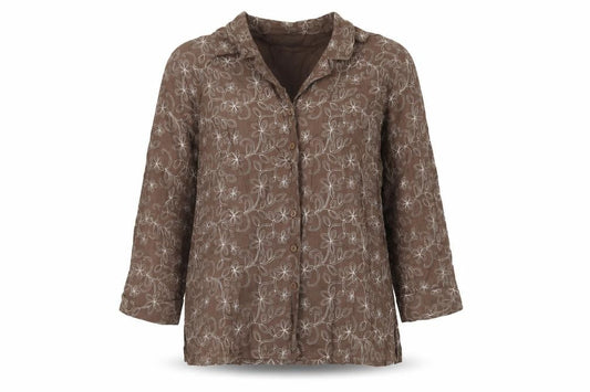 Womens UK Size L Anne Carson Brown Basic Button-Up