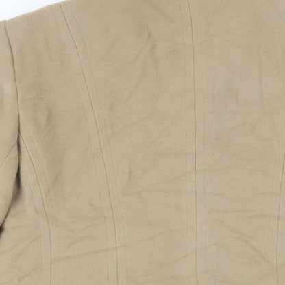 Principles Womens Beige Jacket Size 12 Zip - Faux Fur Collar