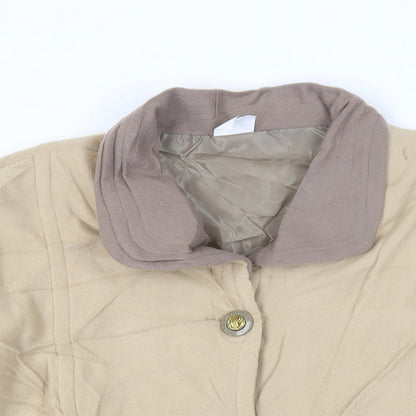 Gabriella Vincenza Womens Beige Jacket Size 14 Button - Vintage