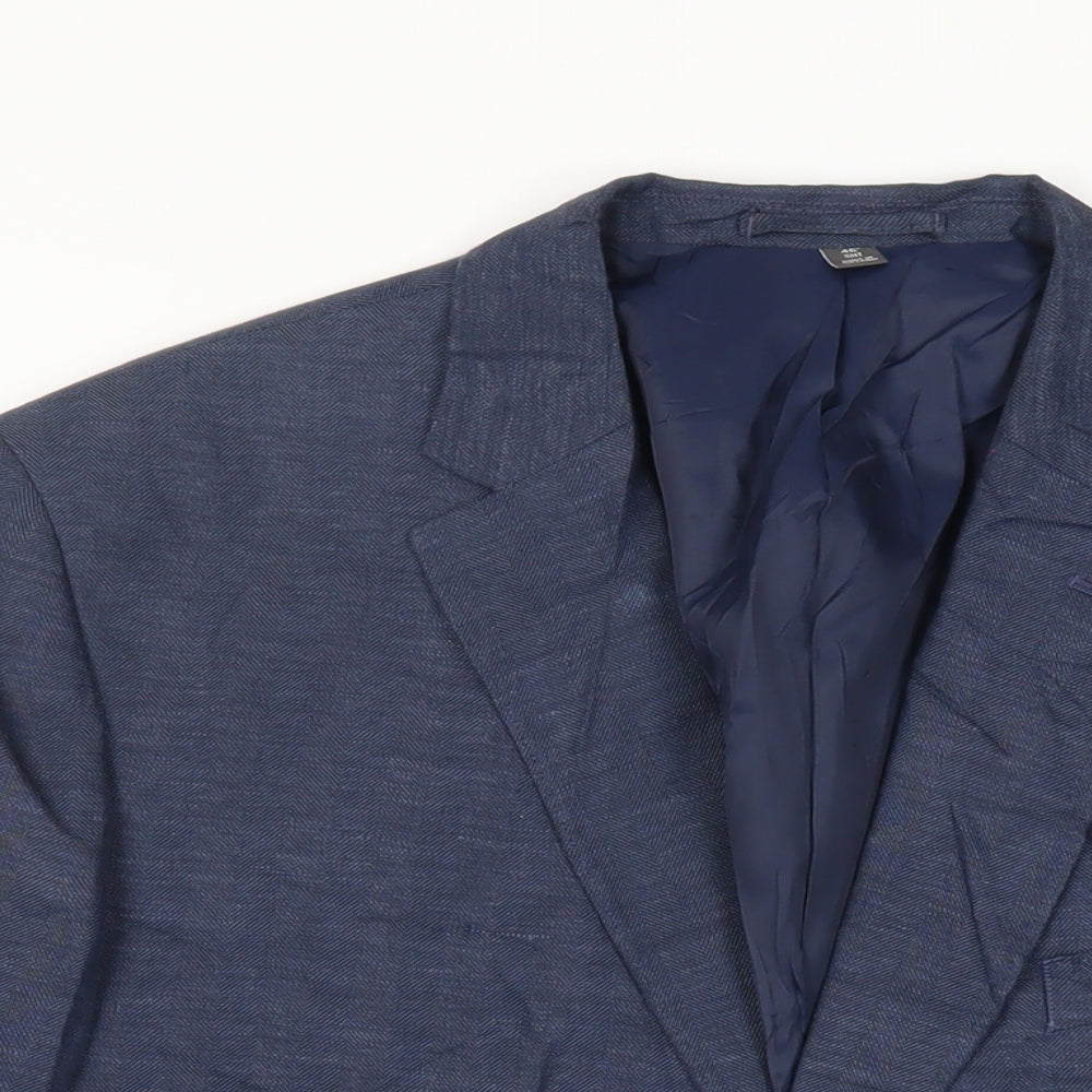 Mens UK Size 46 Marks and Spencer Regular Blue Suit Jacket