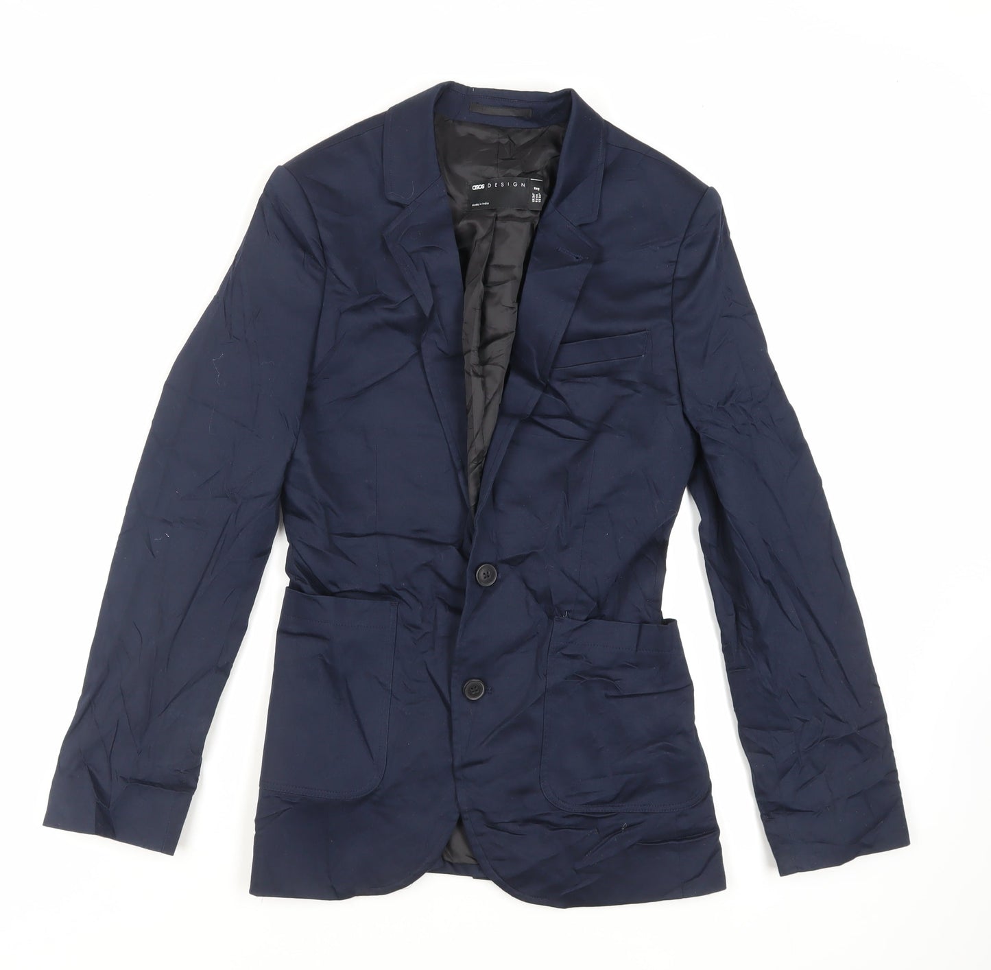 ASOS Mens Blue Cotton Jacket Blazer Size 34 Regular