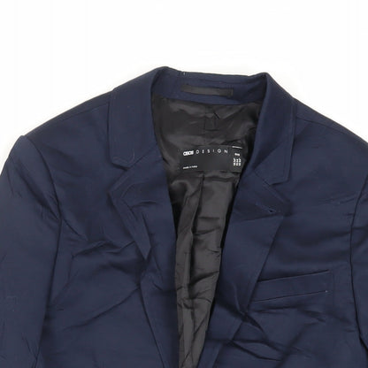ASOS Mens Blue Cotton Jacket Blazer Size 34 Regular