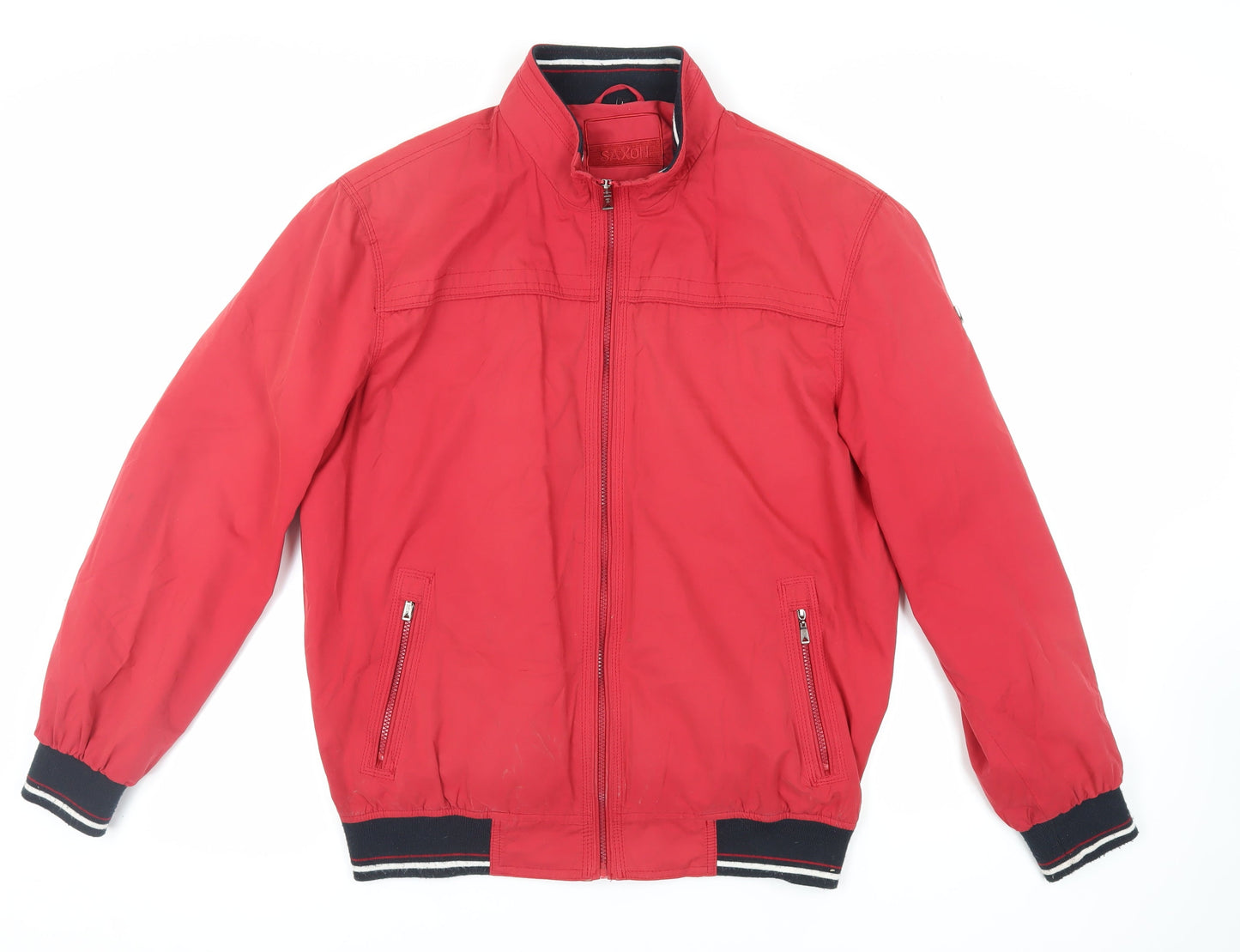 Mens UK Size L Saxon Red Bomber Jacket