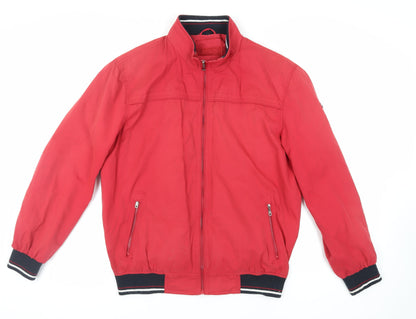 Mens UK Size L Saxon Red Bomber Jacket