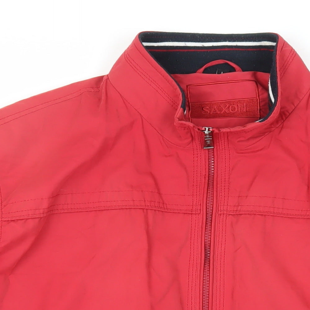 Mens UK Size L Saxon Red Bomber Jacket