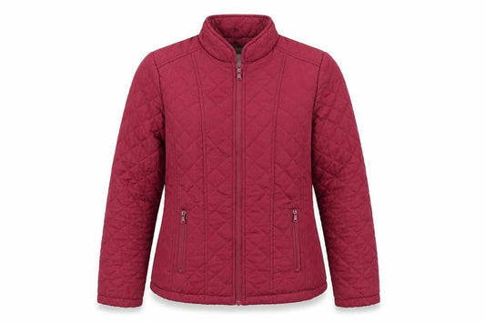 Store Twenty One Womens Red Quilted Jacket Size 10 Zip - Zipped Pockets