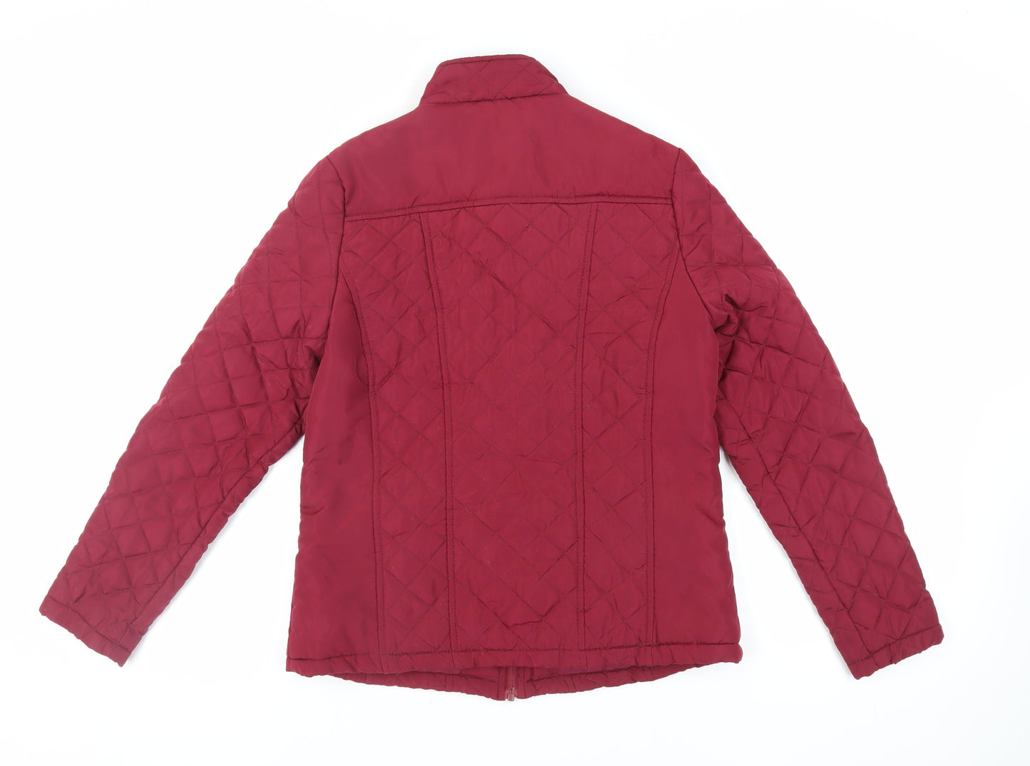 Store Twenty One Womens Red Quilted Jacket Size 10 Zip - Zipped Pockets