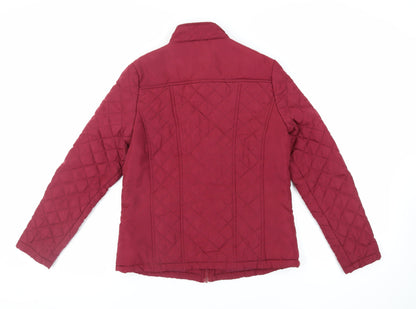Store Twenty One Womens Red Quilted Jacket Size 10 Zip - Zipped Pockets