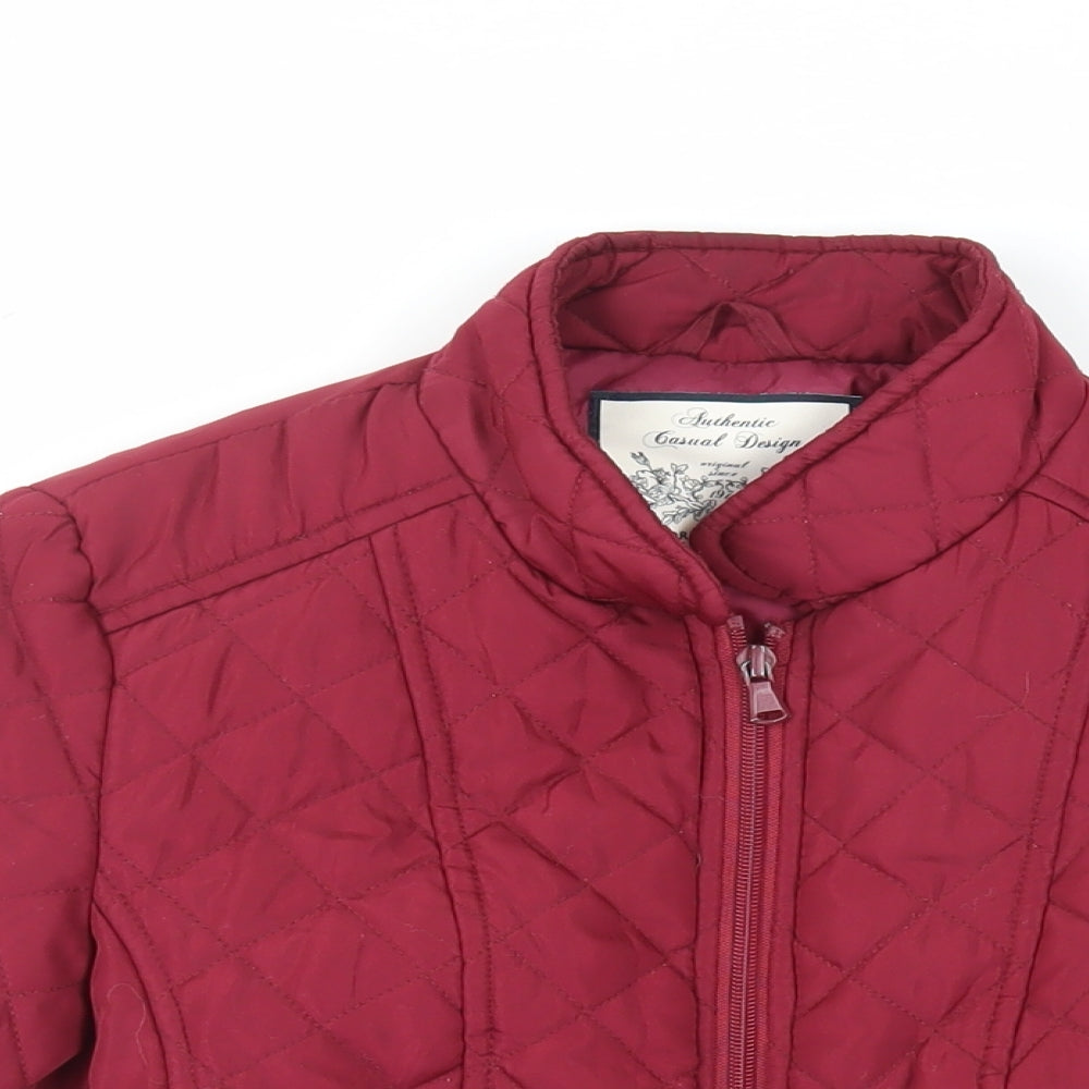 Store Twenty One Womens Red Quilted Jacket Size 10 Zip - Zipped Pockets
