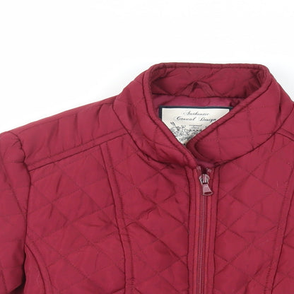 Store Twenty One Womens Red Quilted Jacket Size 10 Zip - Zipped Pockets