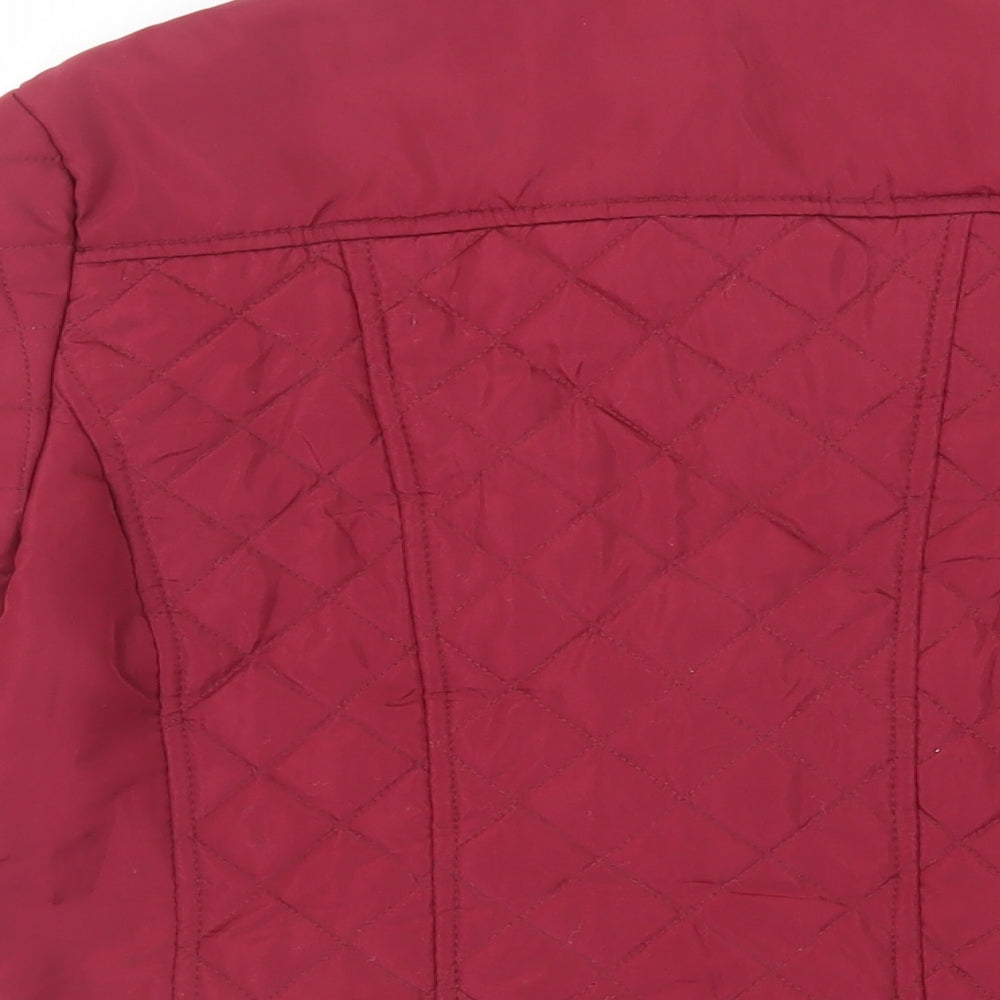 Store Twenty One Womens Red Quilted Jacket Size 10 Zip - Zipped Pockets