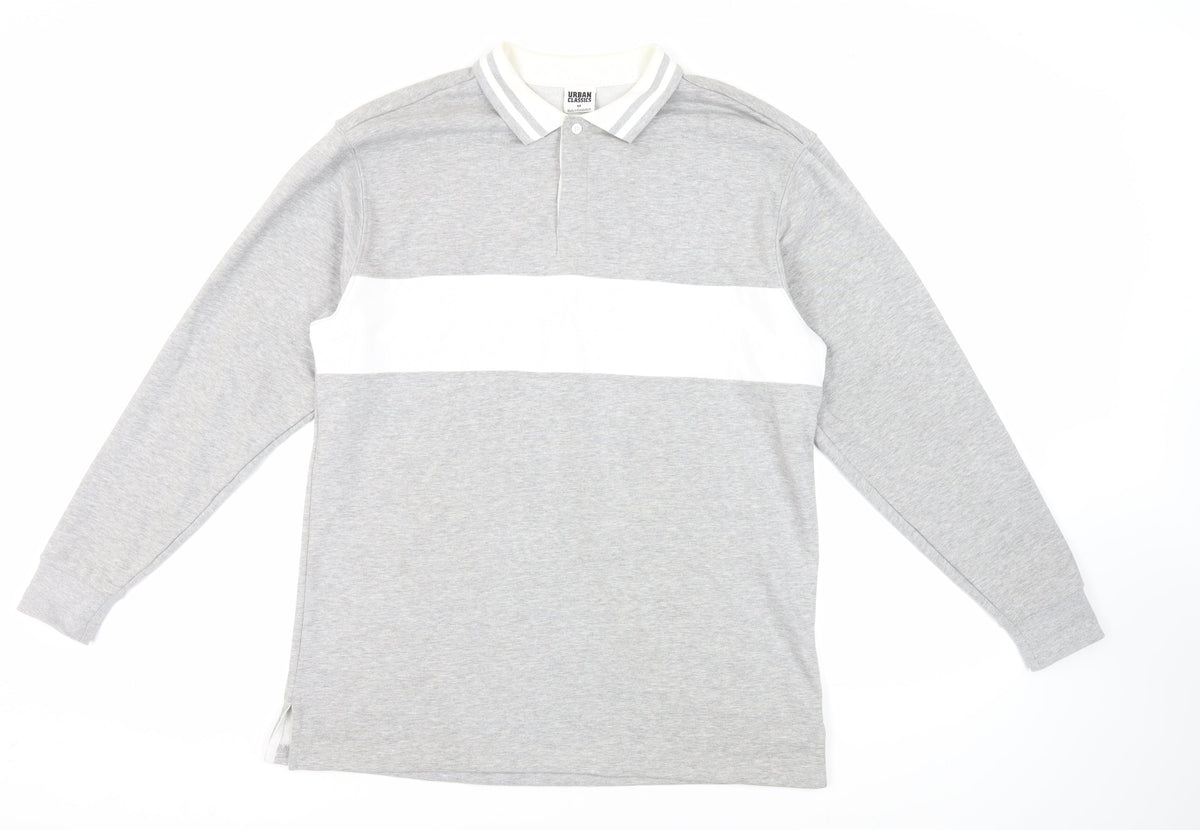 Urban Classics Mens Grey Cotton Pullover Sweatshirt Size M