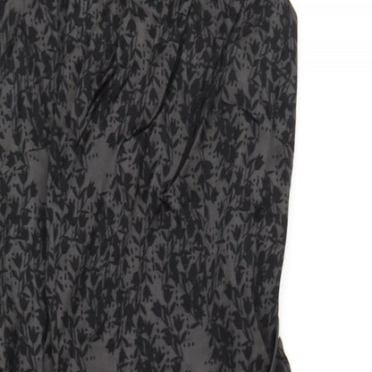 Monsoon Womens Black Geometric Viscose A-Line Size 10 Round Neck Zip