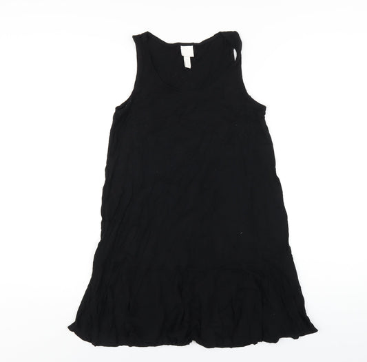 H&M Womens Black Viscose Tank Dress Size XS Scoop Neck Pullover