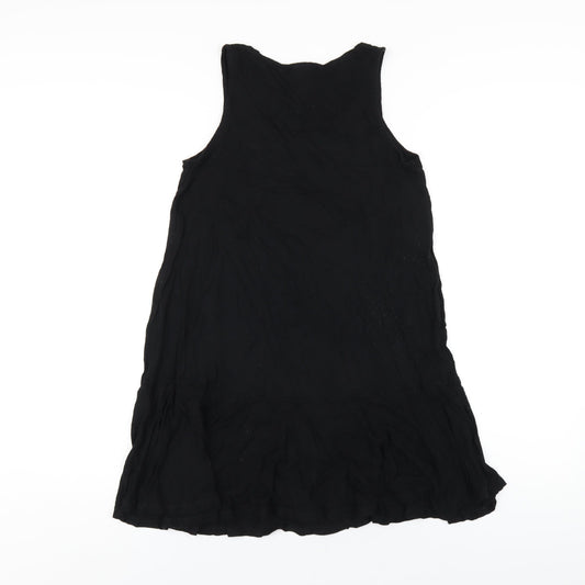 H&M Womens Black Viscose Tank Dress Size XS Scoop Neck Pullover
