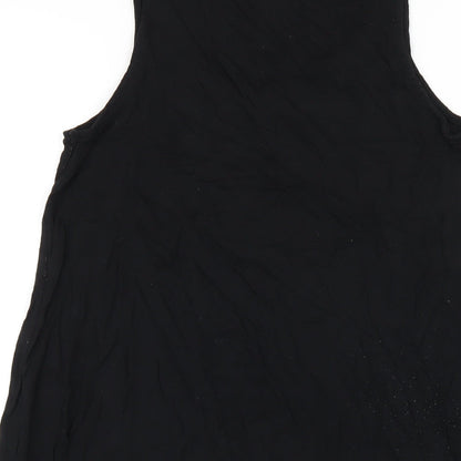 H&M Womens Black Viscose Tank Dress Size XS Scoop Neck Pullover