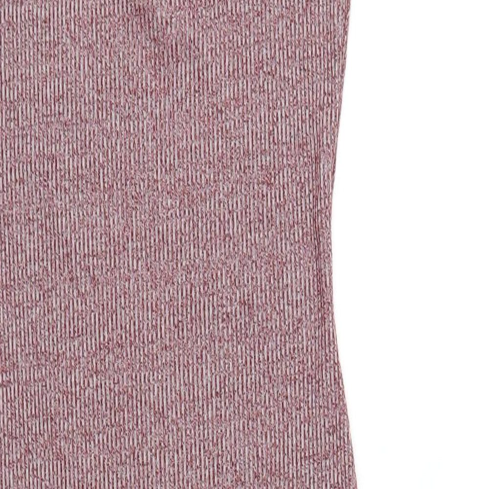 Topshop Womens Red Polyester Bodycon Size 10 Scoop Neck Pullover