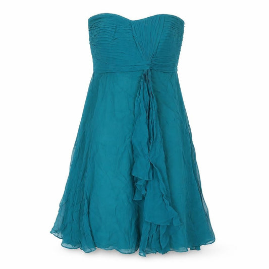 Coast Womens Green Silk A-Line Size 12 Sweetheart Zip