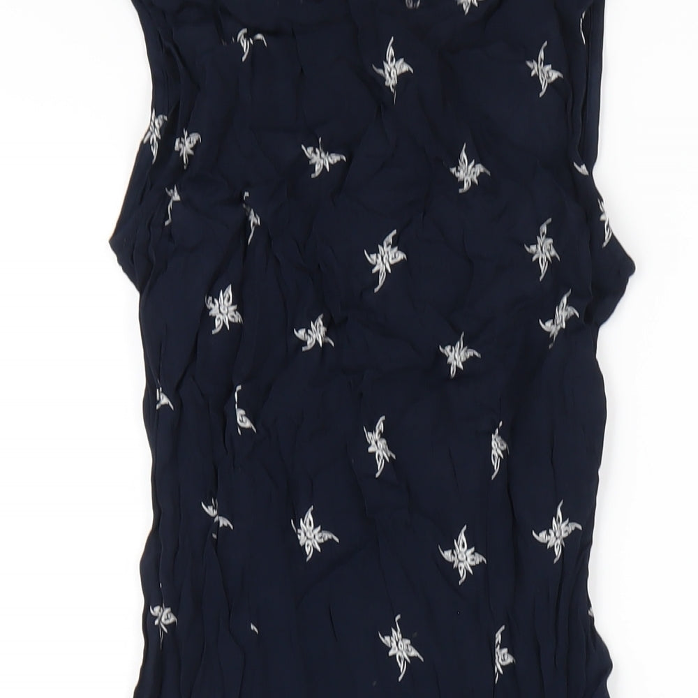 Dorothy Perkins Womens Blue Geometric Polyester A-Line Size 10 Round Neck Zip