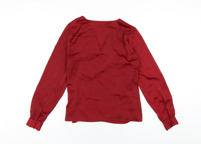 Womens UK Size 10 H&M Red Basic Blouse