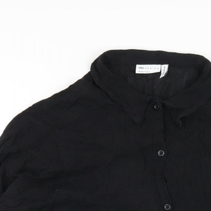 ASOS Womens Black Cotton Basic Button-Up Size 10 Collared