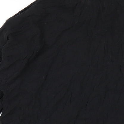 ASOS Womens Black Cotton Basic Button-Up Size 10 Collared