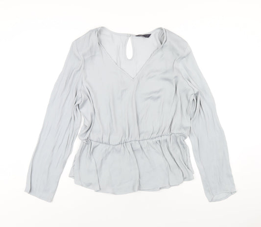 Womens UK Size 16 Marks and Spencer Grey Basic Blouse