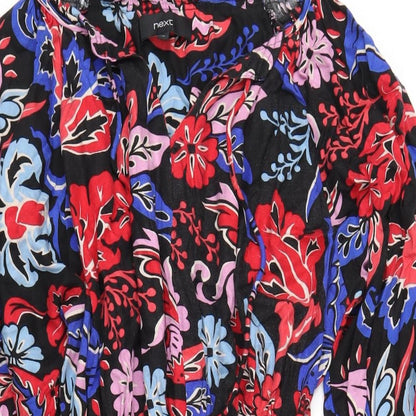 NEXT Womens Multicoloured Geometric Viscose A-Line Size 14 V-Neck Pullover