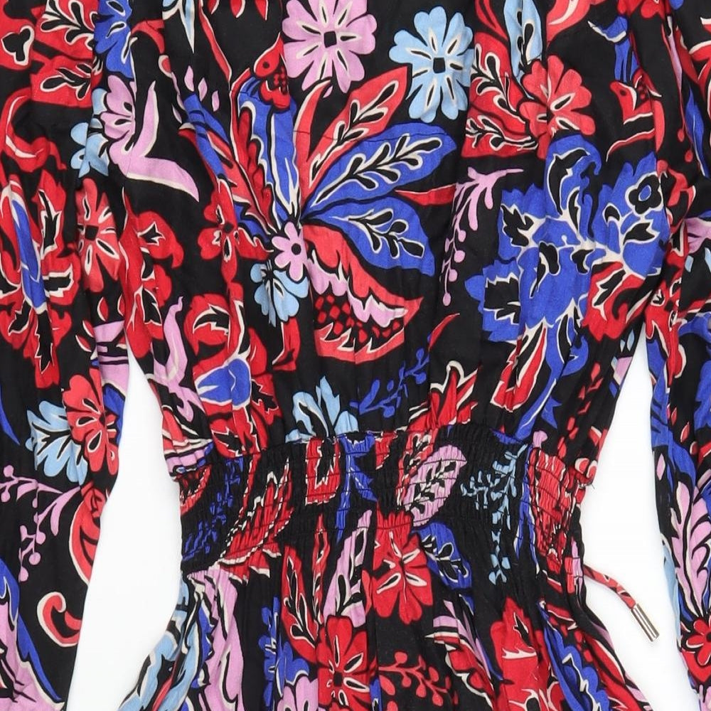 NEXT Womens Multicoloured Geometric Viscose A-Line Size 14 V-Neck Pullover