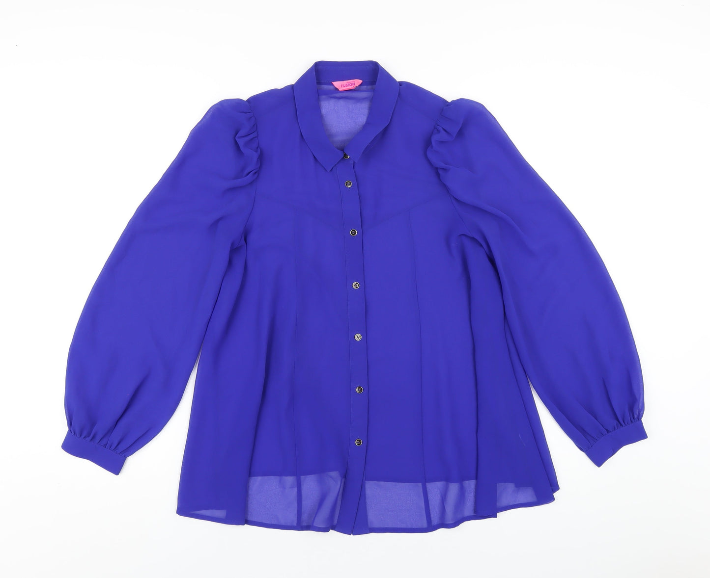 Womens UK Size 8 Monsoon Blue Basic Button-Up