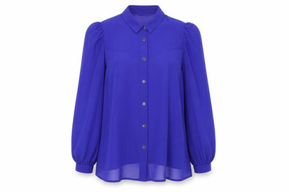 Womens UK Size 8 Monsoon Blue Basic Button-Up