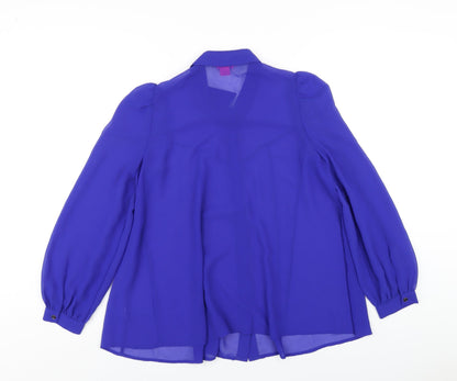Womens UK Size 8 Monsoon Blue Basic Button-Up